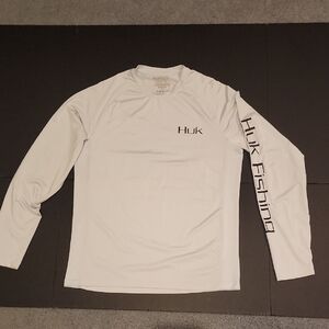 Huk White Long Sleeve Fishing Shirt